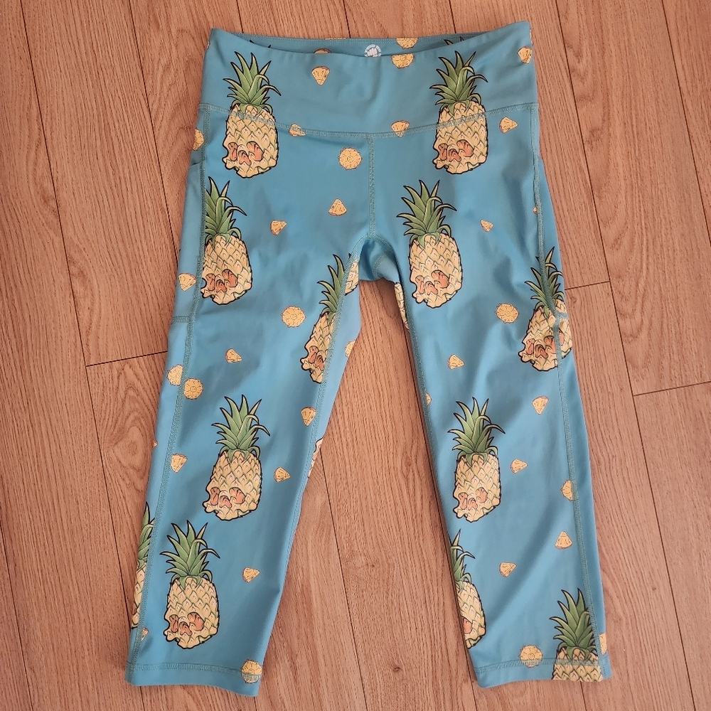 Feed Me Fight Me Skull Pineapple Leggings-Small